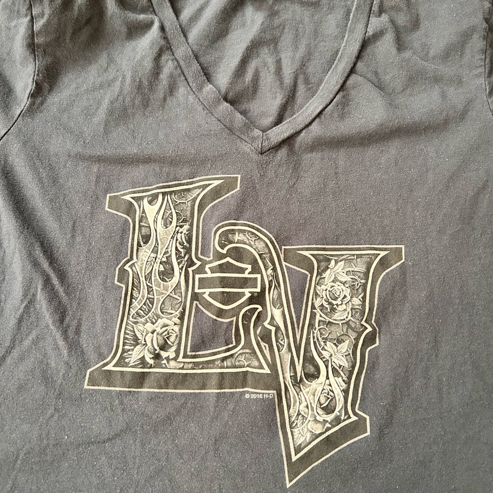 Last Vegas Harley Davidson Women’s V-Neck Tee